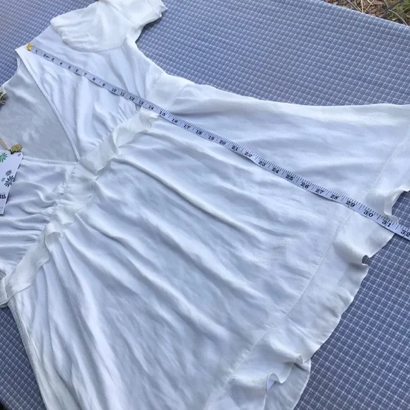 Show Me Your Mumu NWT Virginia Mini Dress White Speckle Dots Flowy - Picture 8 of 13